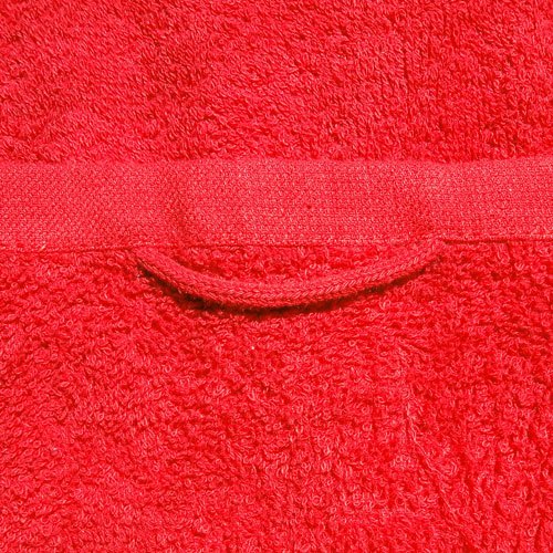 Piros frottir törölköző akasztóval